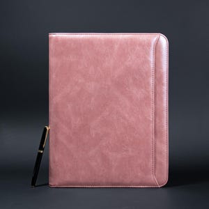PU Leather Personalized Portfolio, Rose Gold Padfolio for Women, Custom iPad Pro Case, Office Bag for Her, A4 File Organizer, Gift for Her