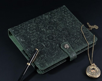 Copertina in pelle goffrata formato A5, diario ricaricabile in pelle Crazy Horse, raccoglitore A5 personalizzato a 6 anelli, agenda in pelle personalizzata, regalo aziendale