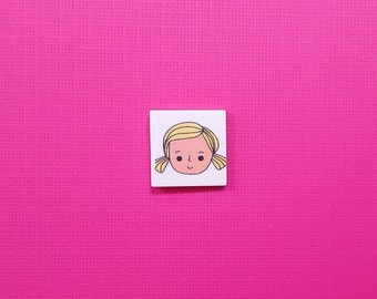 Azulejo de retrato de niña personalizado / azulejo de ladrillo kawaii impreso con UV