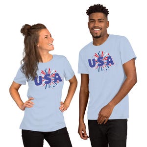 Firework USA Unisex t-shirt; 4th of July Shirt; USA Shirt; Firework Shirt