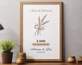 Anniversaire De Mariage 3 Ans Couple Cadeau Noces De Froment Bougies
