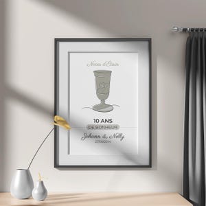 Cartel de boda de hojalata personalizado - Cartel de pareja - Regalo de aniversario de boda - Decoración de amantes - Cartel de 10 años de matrimonio