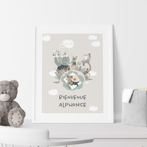 Personalized Birth Poster - Baby Poster - Birth Gift - Baby Poster - Children&#39;s Room Decoration - Baptism Gift