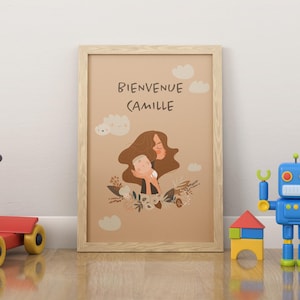 Personalized Birth Poster - Baby Poster - Birth Gift - Baby Poster - Children&#39;s Room Decoration - Baptism Gift