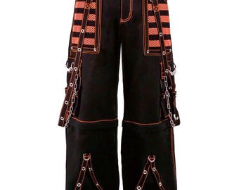 00s space tribe piping ravepants y2k y3k Spikey Pants : Black