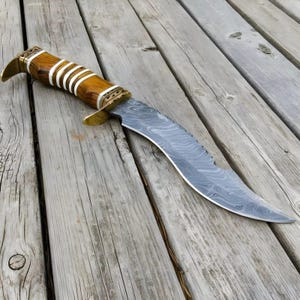 Damascus Steel Kukri Knife | Handmade Hunting Knife | Custom Kukri | Survival Knife | Collectible Knife | Unique Gift | Camping Tool