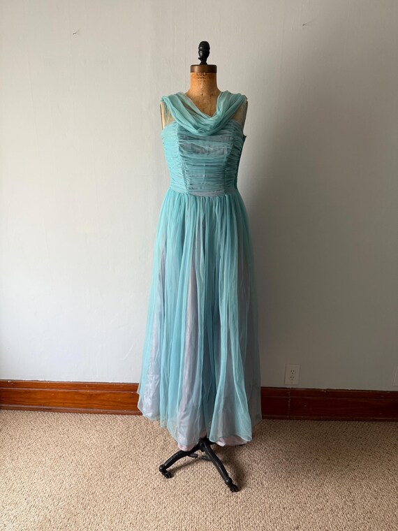 Vintage 1950s Sleeveless Nylon Evening Gown - image 16