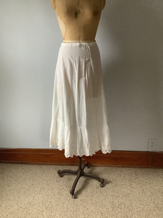 Antique Edwardian Petticoat - Embroidery White Cot