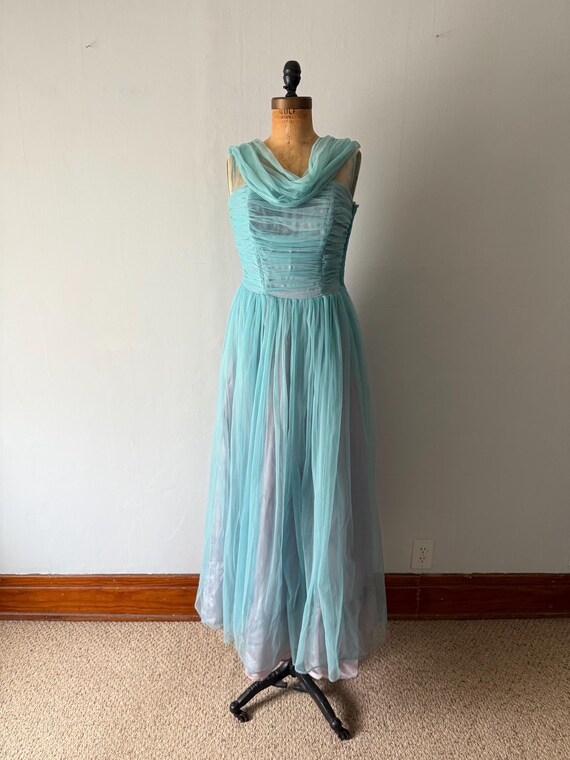 Vintage 1950s Sleeveless Nylon Evening Gown - image 1