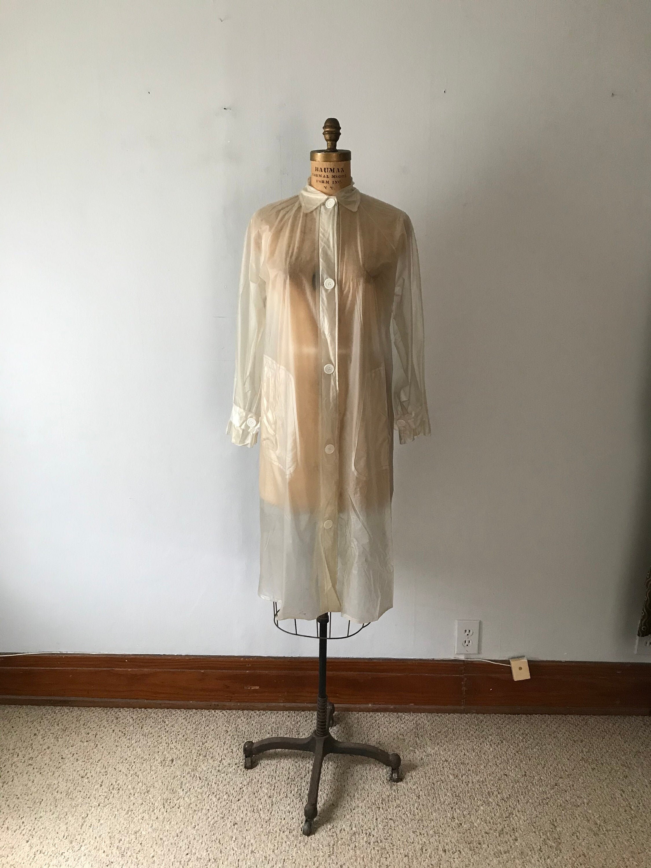 Vintage 1950s Women's Sheer Plastic Rain Coat Etsy