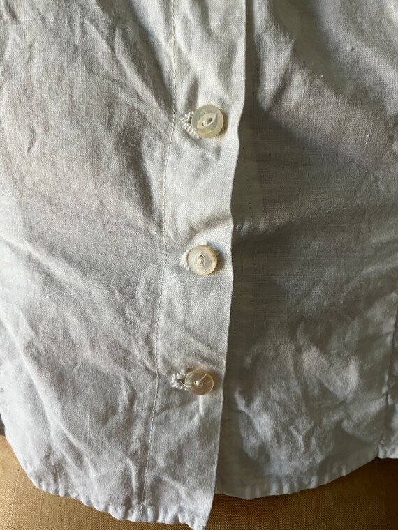 Antique Edwardian 1900 Women's White Cotton Blouse - image 4
