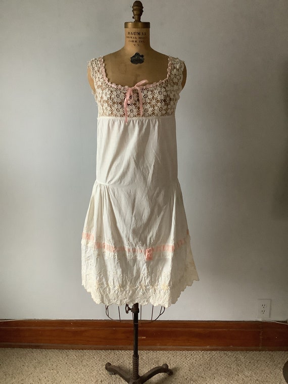 Antique Edwardian Women's Crochet and Embroidered