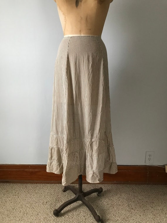 Antique Edwardian Cotton Striped Skirt