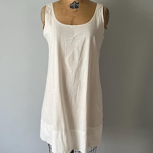 Antique Vintage 1920s White Cotton Slip Nightgown