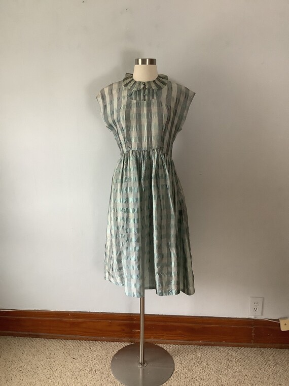 Vintage 1940s Iridescent Plaid Women's Dress