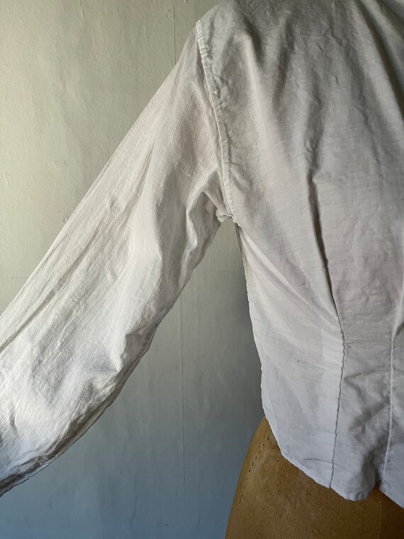 Antique Edwardian 1900 Women's White Cotton Blouse - image 6