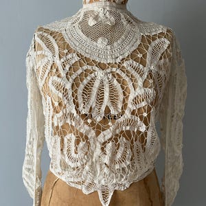 Antique Victorian Edwardian White Tape Lace Blouse