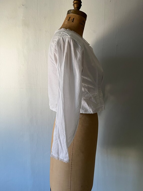 Antique Edwardian 1900 Women's White Cotton Blouse - image 8