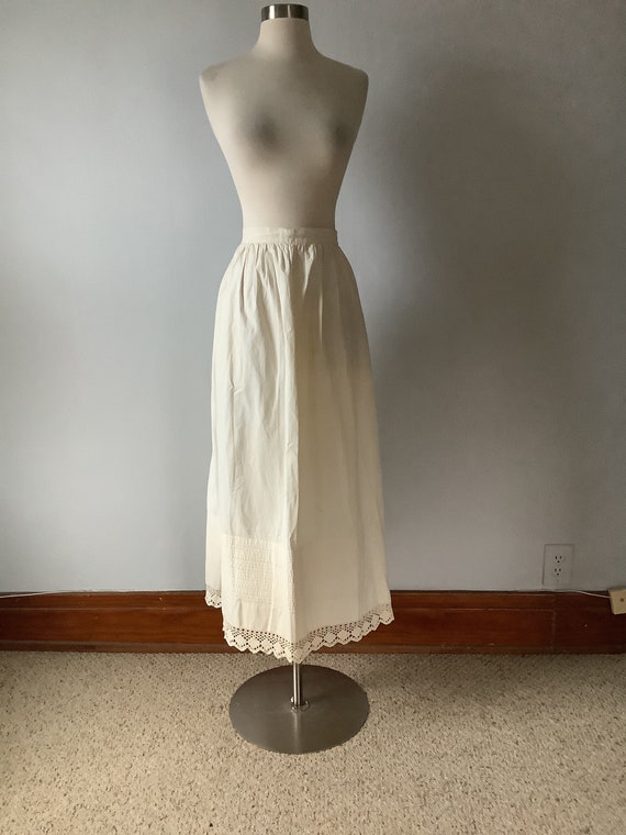 Antique Edwardian Pleated Petticoat Cotton Skirt