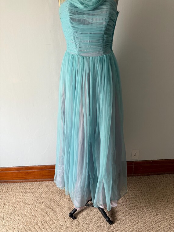 Vintage 1950s Sleeveless Nylon Evening Gown - image 4