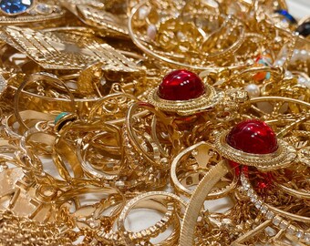 Vintage chapado en oro tono mixto joyeria lote de trabajo coleccion desgaste revender broche a granel pulsera anillo collar pulsera Etsy Espana