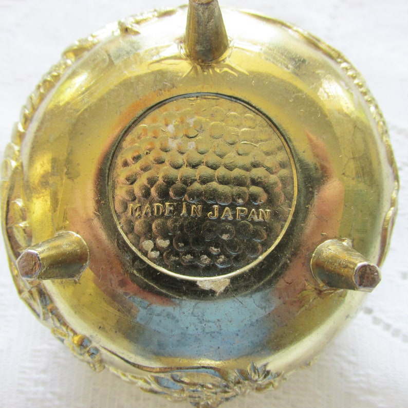 Vintage Brass Incense Burner Holder Dog on Lid Handle