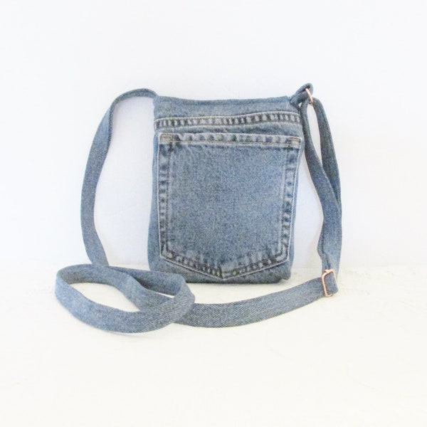 Crossbody Purse Hip Bag Upcycled Denim Jeans NF34