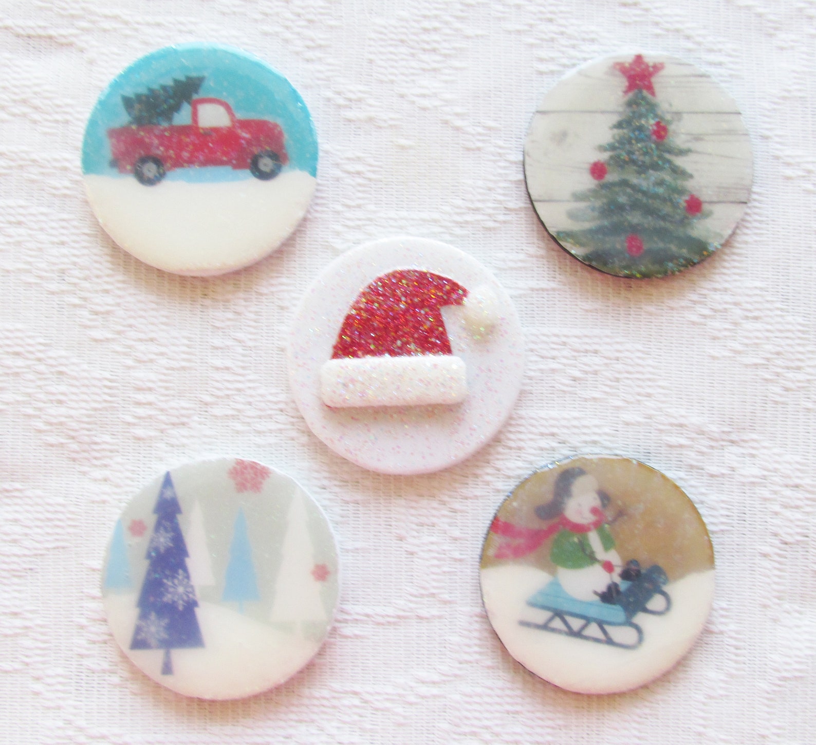 Christmas Set Refrigerator Red Truck Snowman Etsy