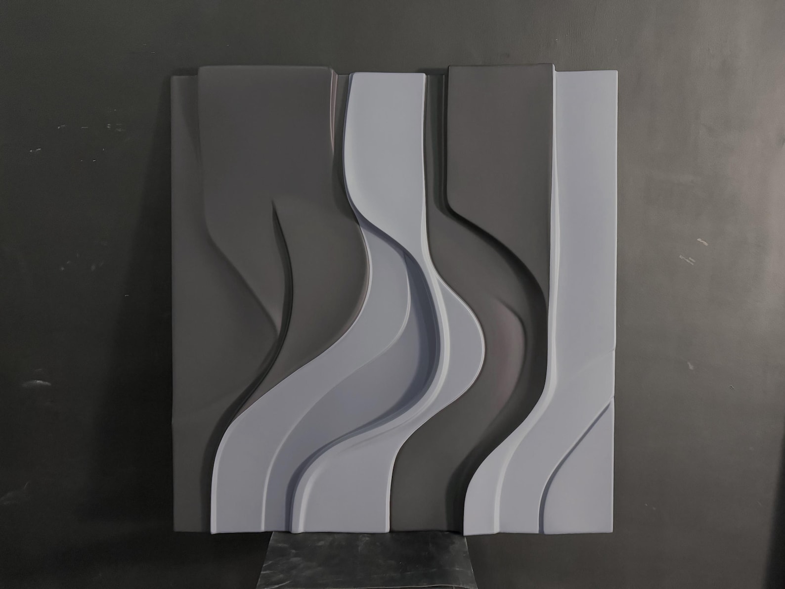 Black and Gray Wall Sculpture, 3D Wood Wall Art, Minimalist Wall