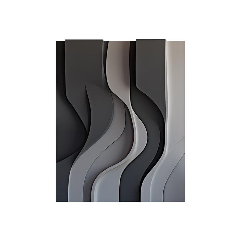 Black and Gray Wall Sculpture, 3D Wood Wall Art, Minimalist Wall