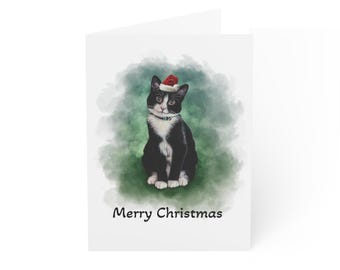 Tuxedo Cat Greeting Cards | Pack of 1, 10, 30, 50 pcs