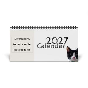 2027 Cat Calendar, Funny Quote Desk Calendar image 3