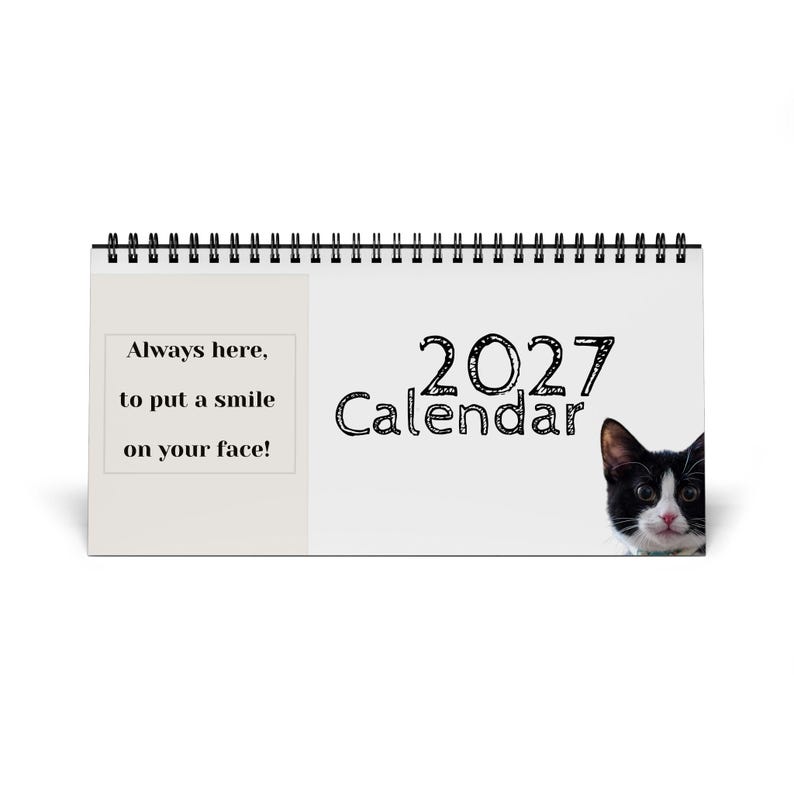 2027 Cat Calendar, Funny Quote Desk Calendar image 3