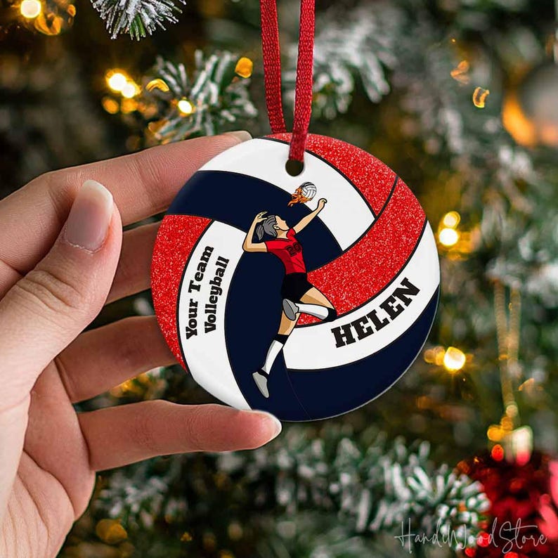 Volleyball Girl Ornament Personalized, Volleyball Player Gift, Xmas