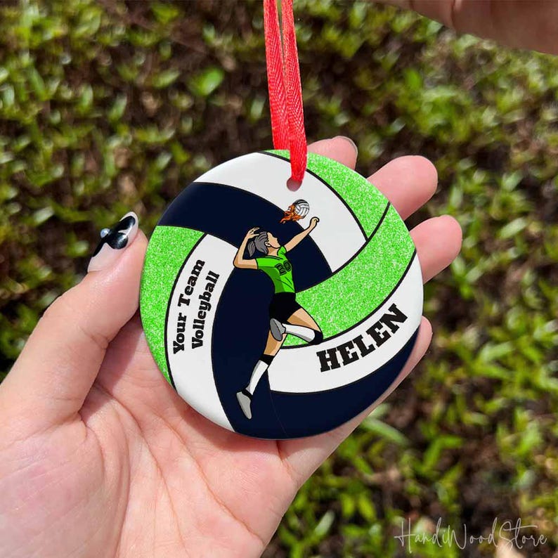 Volleyball Girl Ornament Personalized, Volleyball Player Gift, Xmas