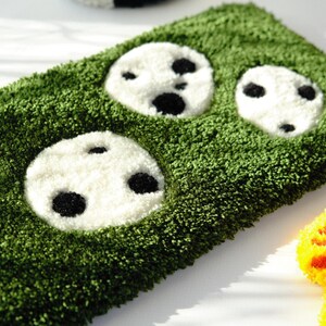 Kodama anime keyboard rug angled side view, aesthetic gamer desk decor