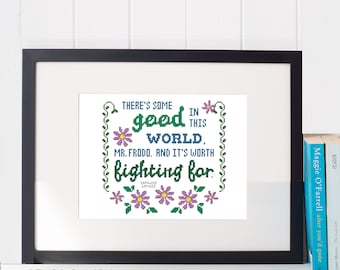 Hay algo bueno en el mundo, Sr. Frodo - Patrón de punto de cruz Samwise Gamgee