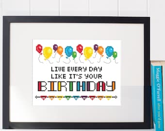 Como si fuera tu cumpleaños - Patrón de punto de cruz