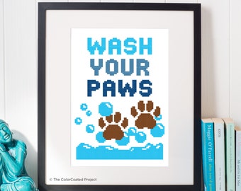 Wash Your Paws - Cross Stitch Pattern
