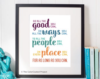 Patrón de punto de cruz "Haz todo el bien que puedas"