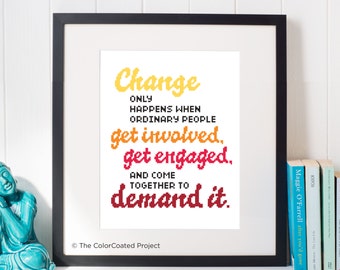 Demand Change - Barack Obama cross stitch pattern