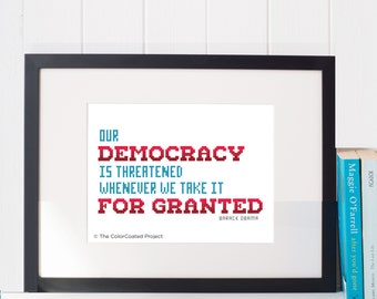 Our Democracy - Barack Obama cross stitch pattern