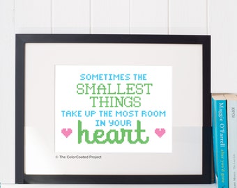 The Smallest Things - Winnie The Pooh Quote Cross Stitch Pattern