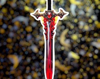 Pegatina de Espada y Fuego / Hoja Esquirlada / Archivo de la Luz Tormentosa / Camino de los Reyes / Brandon Sanderson / Impermeable / Brillante / Vinilo /