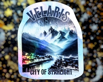 Pegatina de Velaris City of Starlight / Night Court / Holográfica / Vinilo / Resistente al agua
