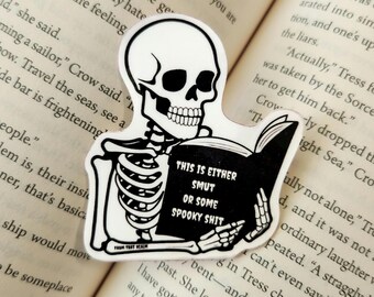 Spooky Smutty Skeleton Sticker | Gloss | Waterproof | Vinyl