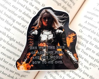 Throne of Glass "Heir of Ash and Fire" Sticker | Aelin Ashryver Whitethorn Galathynius | Waterproof | Glossy | Vinyl |