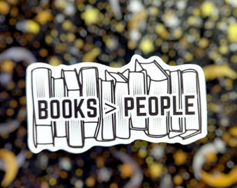Pegatina "Books Over People" / Impermeable / Mate / Vinilo