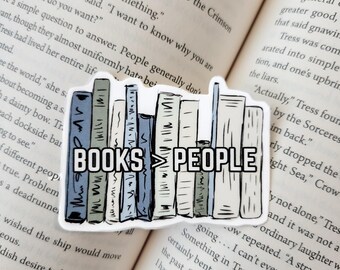 Books Over People Multi-Color Sticker | Waterproof | Matte | Vinyl