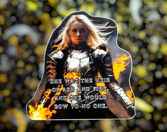 Pegatina "Heredero de Ceniza y Fuego" del Trono de Cristal / Aelin Ashryver Whitethorn Galathynius / Impermeable / Brillante / Vinilo /